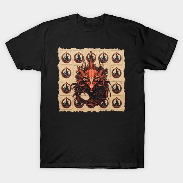 Red Dragon Blotter T-Shirt by apsi